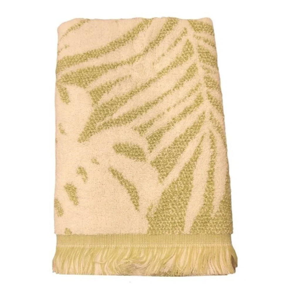 Island Sands Palm Tropical Hand Towels Set of 2 Green Plush Beach Summer House